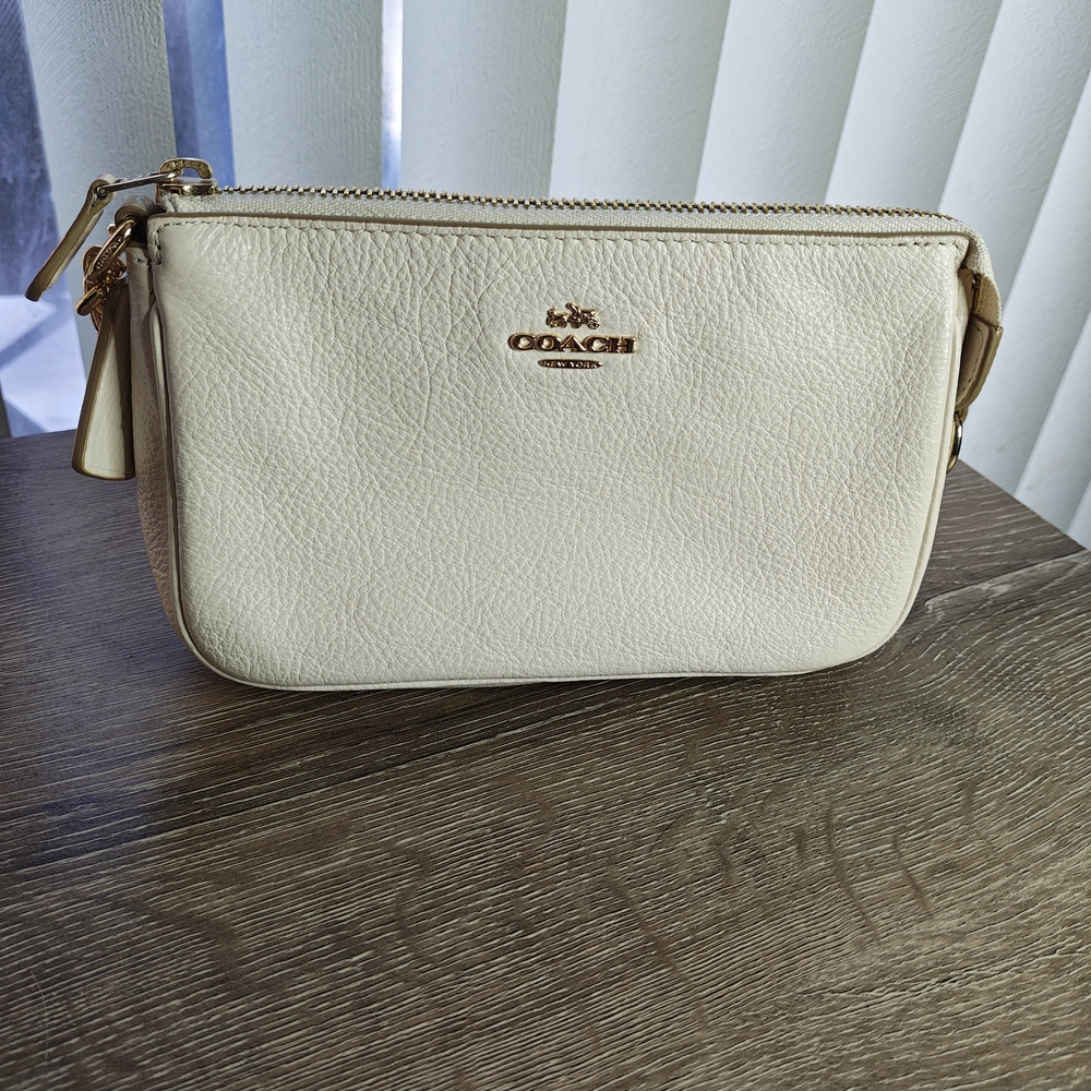 Coach Ivory Leather Wristlet